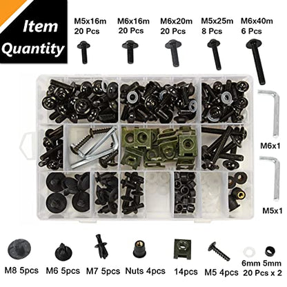 Complete Fairing Bolts Screws Bodywork Kit Replacement For Kawasak Suzuki Honda Ducati Yamaha BMW GSXR Motorcycle Black