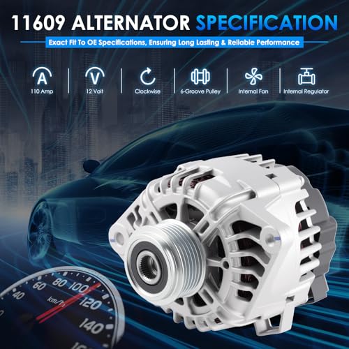 Car Alternator 11609 110A Fit for Kia Soul Forte Koup Forte5 Rio - size: #11609N, 11609 Alternator