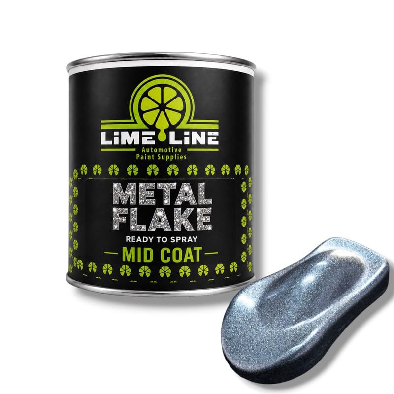 LiME LiNE Automotive Metal Flake Midcoat - No Reducer Needed (Ice Blue, 1 Pint) - color: Ice Blue, size: 16 Fl Oz (Pack of 1)