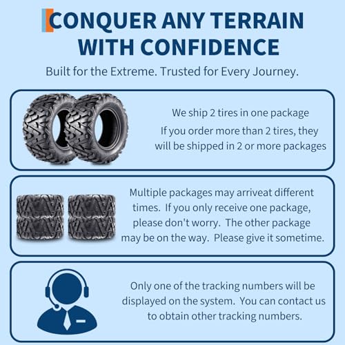 GarveeTech Set of 2-25x10x12 ATV UTV Tires - size: 25x10-12, style: Pattern 518