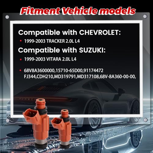 4-Pack Fuel Injectors Set | Compatible with Yamaha Outboard 115 HP Marine Mitsubishi Eclipse Galant Mirage Chrysler Dodge Suzuki| Replaces FJ344 CDH210 15710-65D00 - size: 4 X FJ344