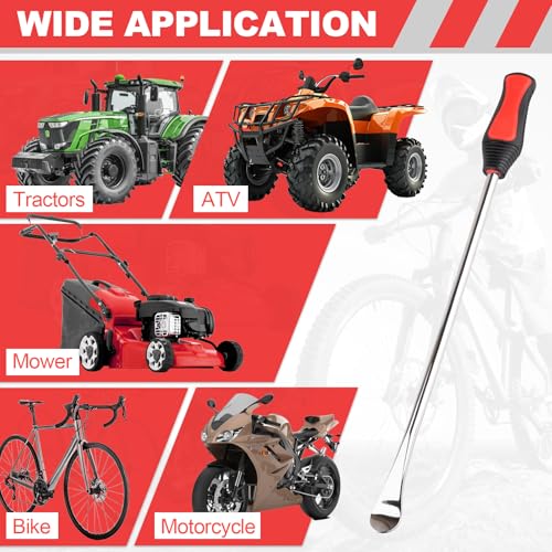 15" Tire Spoons Kit, Tire Changing Tool for Motorcycles, Dirt Bikes, Lawn Mowers and More, 29PCS Tire Removal Tool Set, with Tire Spoon, Rim Protector, Valve Tool, Valve Cover and Valve Core