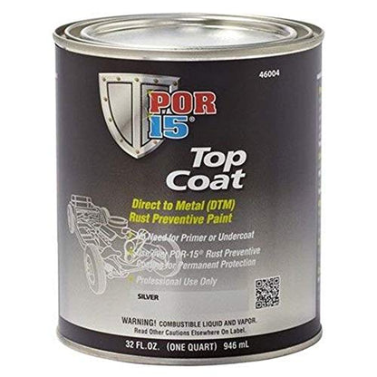 POR-15 Top Coat Paint, Direct to Metal Paint, Long-term Sheen and Color Retention, 32 Fluid Ounces, Silver