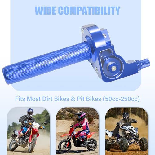 Universal CNC Quick Twist Throttle Kit with Cable for 7/8" Bars - Fits CRF50 70 110 125 230 250, KLX, XR, Pit & Dirt Bike, ATV, Mini Bike (CT200U) (Style -B, Blue) - color: Blue, style: Style -B
