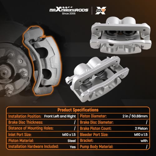maXpeedingrods New Front Brake Calipers for Chevy Silverado 1500 2008-2018 - size: 18-B4919A+18-B4918A