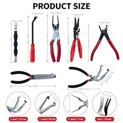 9PCS Disconnect Pliers Electrical Connector Removal Tool with Bag and golve