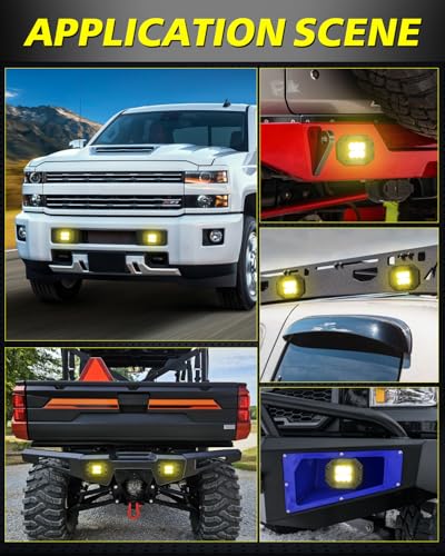 Amber Flush Mount LED Pods 120W CREE LED Bumper Lights for Trucks - color: Yellow Spot, size: 5 Inch Flush