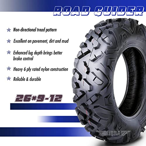 ROADGUIDER Set 2 ATV UTV Tires 26x9-12 26x9x12 6PR All Terrain 10395 - size: 26x9-12