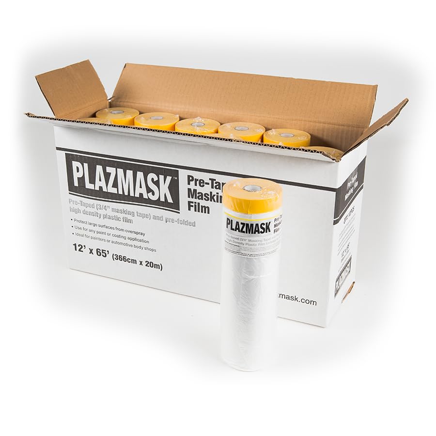 Pre-Taped Masking Film (12-Feet X 65-Feet, 12-Pack) - size: 12-Feet X 65-Feet, style: 12-Pack