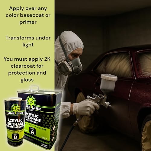 LiME LiNE Shadow LiNE Automotive Basecoat - Changes with Light - Black in the Shadows, Dazzling Metallic Under Light - 2K Clearcoat Topcoat Required (Black Cherry, 1 Pint) - color: Black Cherry, size: 16 Fl Oz (Pack of 1)