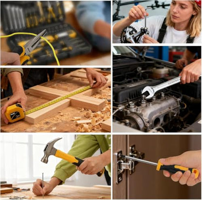 GRENPRO 219PCS Basic Home Auto Mechanic Hand Tool Kit with Storage Tool Box - style: Yellow Hand Tool Set 219PC