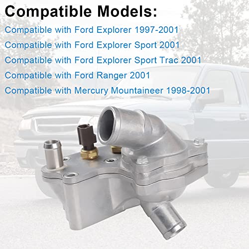 Aluminum Coolant Thermostat Housing Compatible with 1997-2001 Ford Explorer - size: 902204