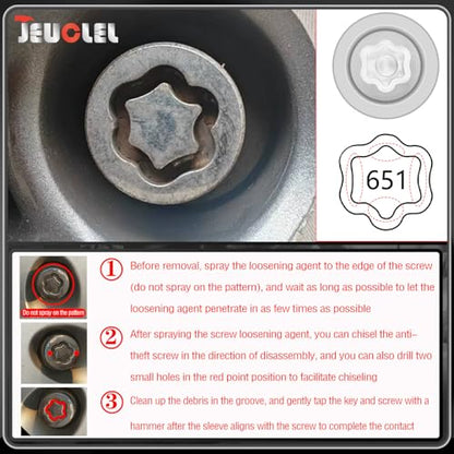 651 Wheel Locking Nut Key for Nissan Infiniti, ID 21mm Lug Socket - size: socket 651