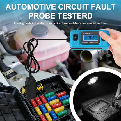Automotive Circuit Fault Probe Tester, 20A 48V Car Relay Fuse Blade Test, Cnbj-611 Parasitic Draw Tester, with LED Display & Front Light, High-Precision for Cars, Trucks, Suvs