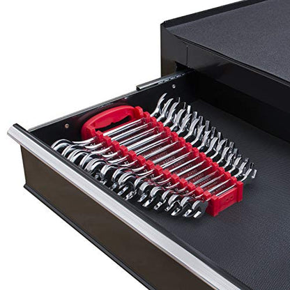 15-Piece Premium Angle Head Open End Wrench Set, Chrome Vanadium Steel, Mirror Chrome Finish | Include Metric Sizes 10, 11, 12, 13, 14, 15, 16, 17, 18, 19, 20, 21, 22, 23, 24mm with Storage Rack - style: Metric 15-Piece Set