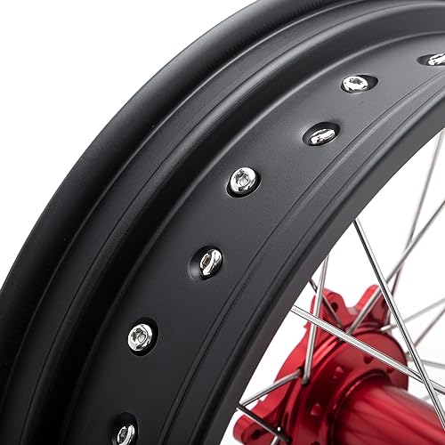 TOFR CNC 17"x4.25" Spoke Rear Wheel Rim for Surron Sur-Ron Ultra Bee Red - color: Red, size: N/A Front 17" Rear