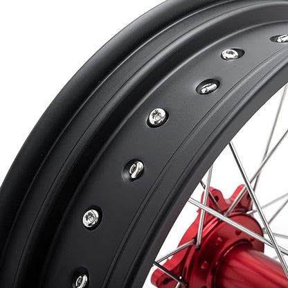 TOFR CNC 17"x4.25" Spoke Rear Wheel Rim for Surron Sur-Ron Ultra Bee Red - color: Red, size: N/A Front 17" Rear