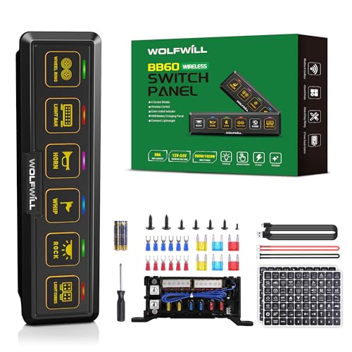 Wireless 6 Gang Switch Panel Toggle Momentary Strobe Control Panel - color: 6 Gang Wireless Switch Panel