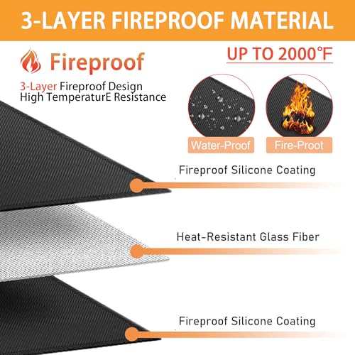 4' X 6' Grill Heat Shield for Deck Railing, Fireproof Heat Shield for Grill - color: Black, size: 4x6ft
