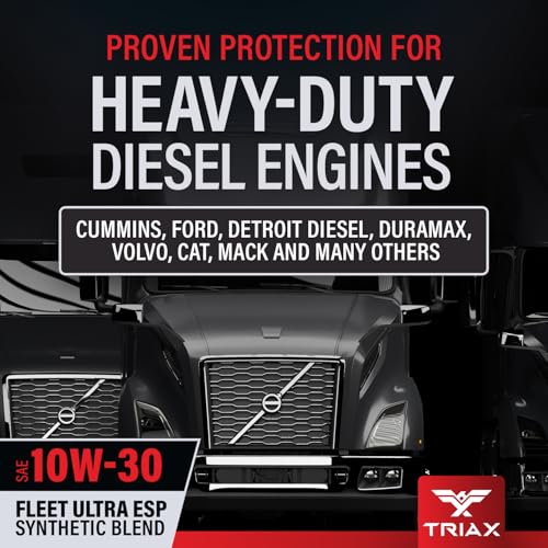 TRIAX Fleet Ultra ESP 10W-30 API CK-4 Licensed Synthetic Blend, Moly and Boron Performance Boosted, Heavy Duty Diesel Engine Oil, Compatible with Volvo, Mack, Cummins, DD (5 Gallon)