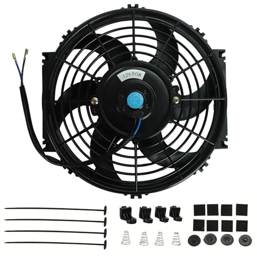 10 Inch Universal Slim Fan Push Pull Electric Radiator Cooling Fan - size: 10inch 80W