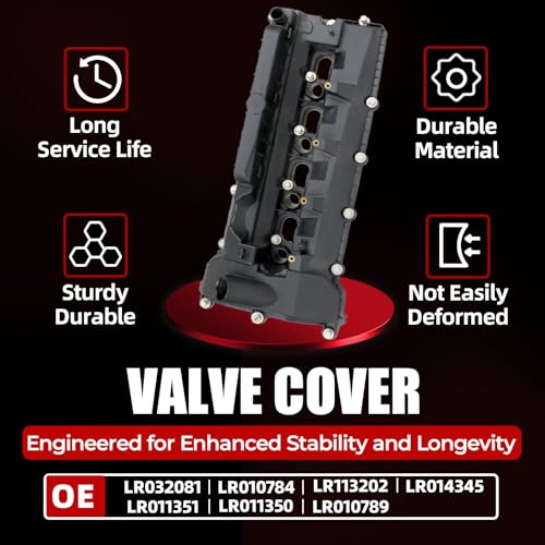 MITZONE Engine Valve Cover Left Side Compatible with 2010-2013 Land Rover LR4 2010-2019 Range Rover 2010-2019 Range Rover Sport 5.0L V8 - size: Left side