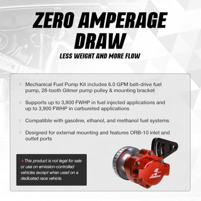 Aeromotive 6-GPM Billet Belt Drive Mechanical Fuel Pump Kit - 17140