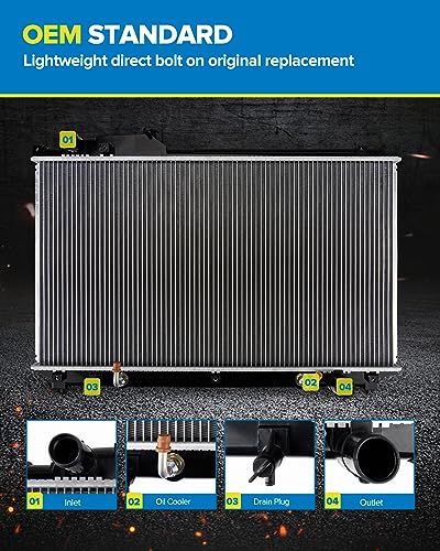 PHILTOP CU1531 Radiator Compatible with 1994-2003 S10, 1994-2003 Sonoma, 1996-2000 Hombre, Automotive Replacement Engine Radiator - size: CU1531