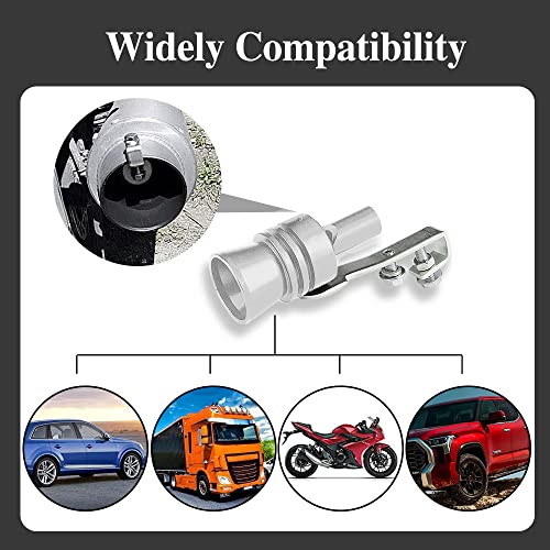 2PCS Car Turbo Whistle, Aluminum Alloy Universal Turbo Whistle - color: Sliver