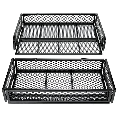ALMULOO Universal ATV Front and Rear Cargo Basket Set, 2-Piece Heavy-Duty