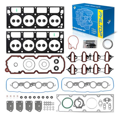 PHILTOP Head Gasket Set for Silverado 1500 2002-2007 4.8L, 2002-2013 5.3L - size: HS 26191 PT-1