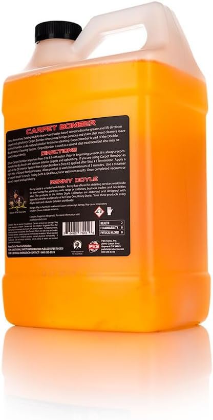 P & S PROFESSIONAL DETAIL PRODUCTS Carpet Bomber – Professional Upholstery Cleaner, Citrus-Based Formula, Removes Grease, Dirt & Odors, Highly Dilutable, Safe for Engines & Wheel Wells - 1 Gallon - size: 128 Fl Oz (Pack of 1)