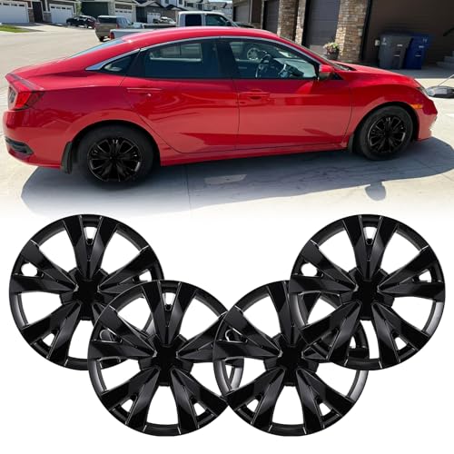 16inch Hubcaps Wheel Covers for 2016-2026 Honda Civic Sedan - color: Black