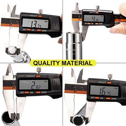 Spurtar Extended 4 Way Lug Wrench, Tire Iron Lug Nut Wrench, Tire Nut Remover Tools 1/2 Drive with 17/19mm and 21/23mm Sockets - size: Extendable