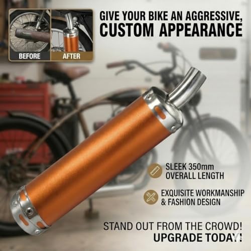 BADASS SHARKS 22mm Exhaust Muffler 2-Stroke 50cc-150cc Dirt Bike Scooter - color: Yellow