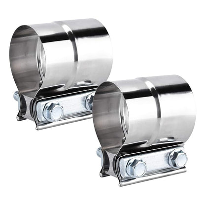 3.0 Inch Exhaust Clamps,DecoHongDi Lap Joint Exhaust Band Muffler Pipe Repair 304 Stainless Steel 2 Packs - size: 3.0 inches