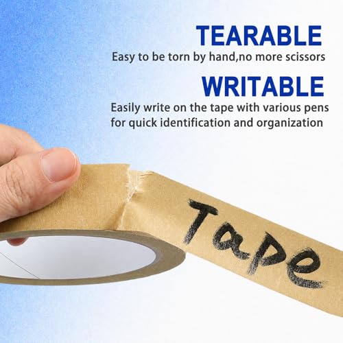Brown Painters Tape,Masking Tape 1 Inch Wide,2pc 180FT - color: Brown