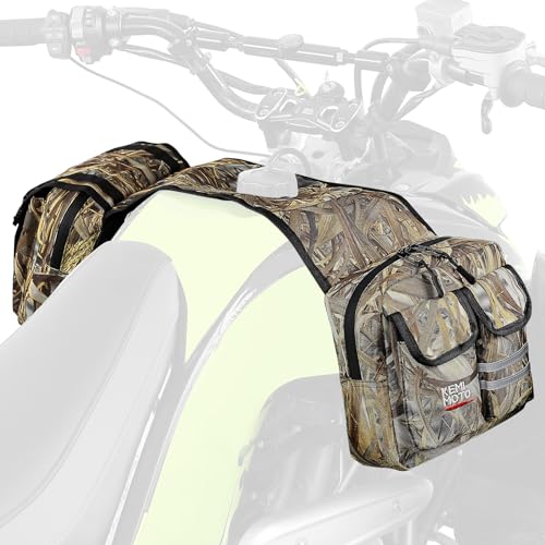 KEMIMOTO ATV Tank Bag Water-resistant Cooler All Terrain Vehicles Accessories Motorcycle Saddle Bag Compatible with Most ATVs and Snowmobiles Bicycles Quad Vehicles - color: Brown