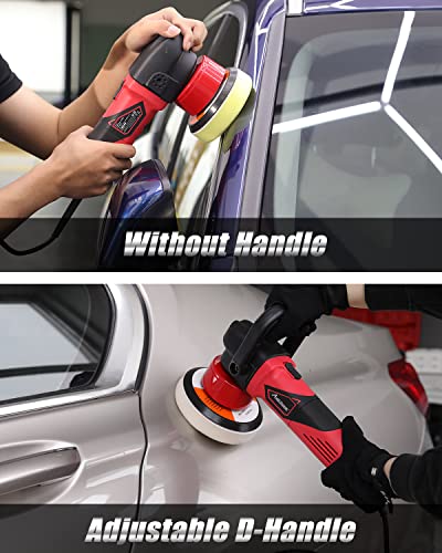 AVID POWER 5"/6" Dual Action DA Polisher Kit 6-Speed Random Orbital Buffer - color: Black&red
