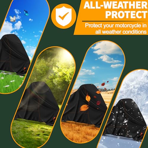 Enzeno Motorcycle Cover Waterproof Motorcycle Rain Tarp Outdoor Storage - size: 220x105x125 cm