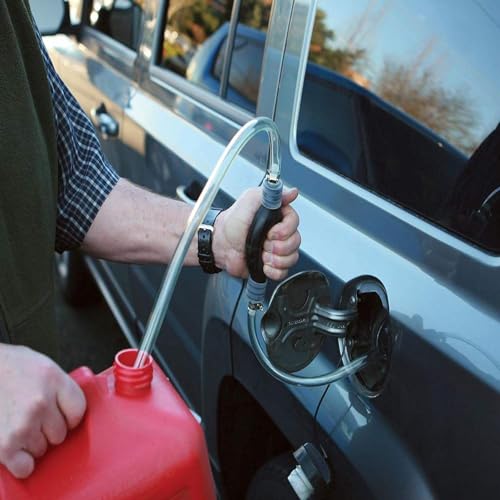 Gas Siphon Pump, Hand Siphon Pump for Gasoline Transfer Manual Siphon Pump for Water Fish Tank, Fuel Siphon Pump for Gasoline. (Gas Siphon Hose Included)