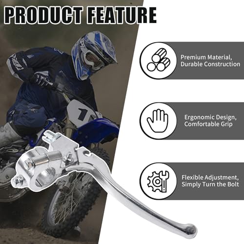 22mm 7/8" Left Brake Handle Clutch Lever Perch for Minibike Pit Dirt Bike - color: Silver