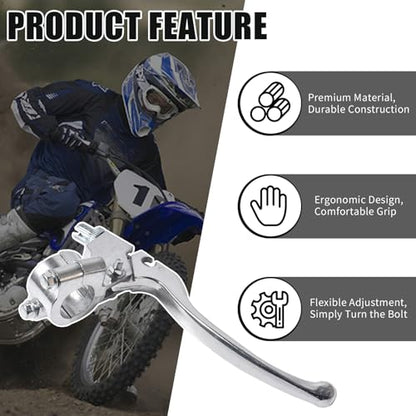 22mm 7/8" Left Brake Handle Clutch Lever Perch for Minibike Pit Dirt Bike - color: Silver