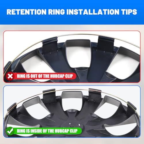 Winjet 17 Inch Set of 4 Premium Universal Hubcaps,Auto Tire Replacement Exterior Cap Snap On Car Truck SUV,PP Material Wheel Cover Replacement R17 Hub Caps(17 Inch,Set of 4,Lacquer) - color: Lacquer(5181-B-17), size: 17 inch