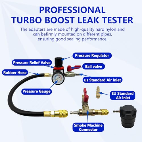 ZKTOOL 19PC Turbo System Leakage Tester Kit ; Turbo Boost Leak Tester Set