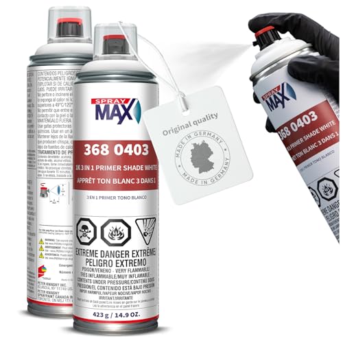 SprayMax 1K 3in1 Primer White | All-in-One Primer | Automotive Spray Paint - color: White