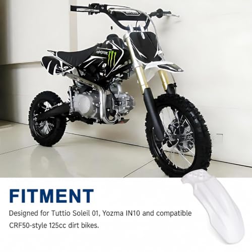 PSLER Front Mud Guard for Tuttio Soleil 01, Yozma IN10 Dirtbikes, White - color: White