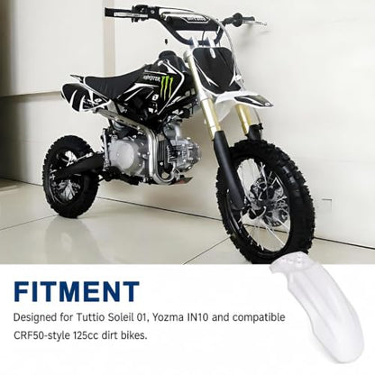 PSLER Front Mud Guard for Tuttio Soleil 01, Yozma IN10 Dirtbikes, White - color: White