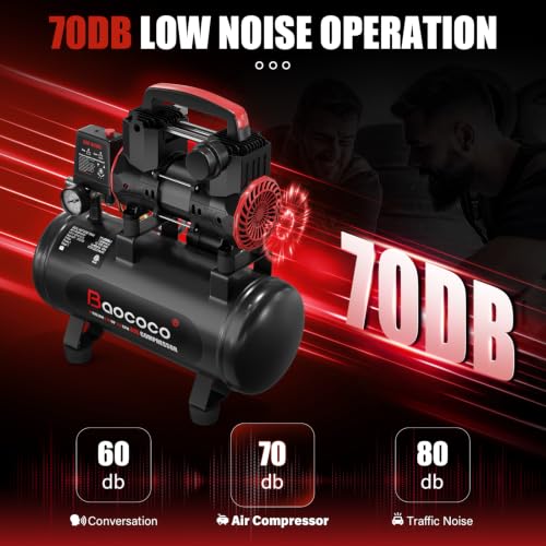 Portable Air Compressor with 3 Gallon Steel Tank 1.15 HP 2.2 CFM @ 90 PSI - size: 3Gallon