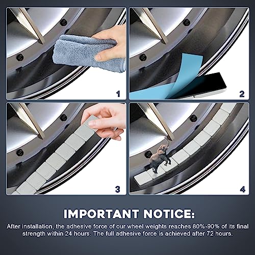 1/4oz Adhesive Stick On Wheel Weights, 960PCS, Gray - color: Gray